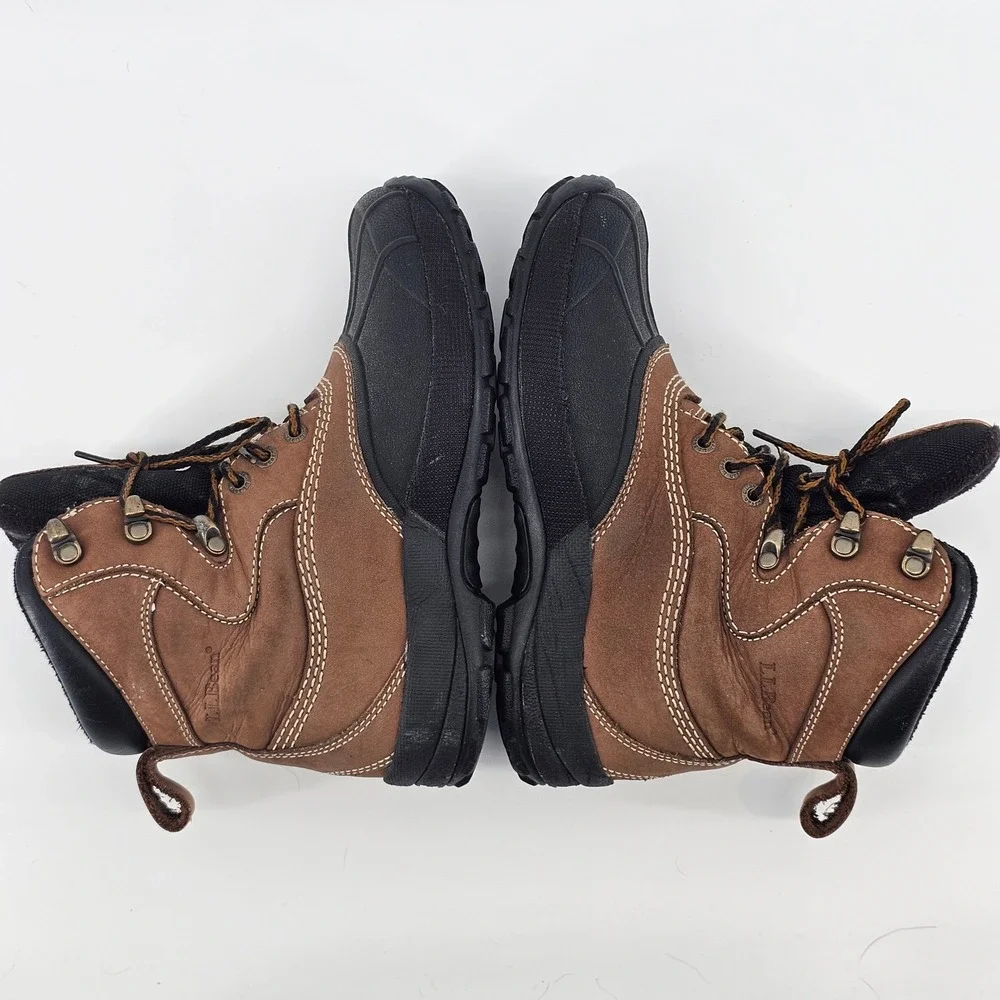 L.L. Bean Snow Boots Womens 6 Brown Black Primaloft Insulated Duck Boots VN05455
